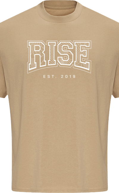 VARSITY LOGO ON DESERT SAND OVERSIZE TEE