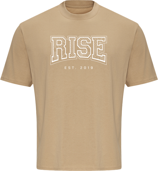 VARSITY LOGO ON DESERT SAND OVERSIZE TEE